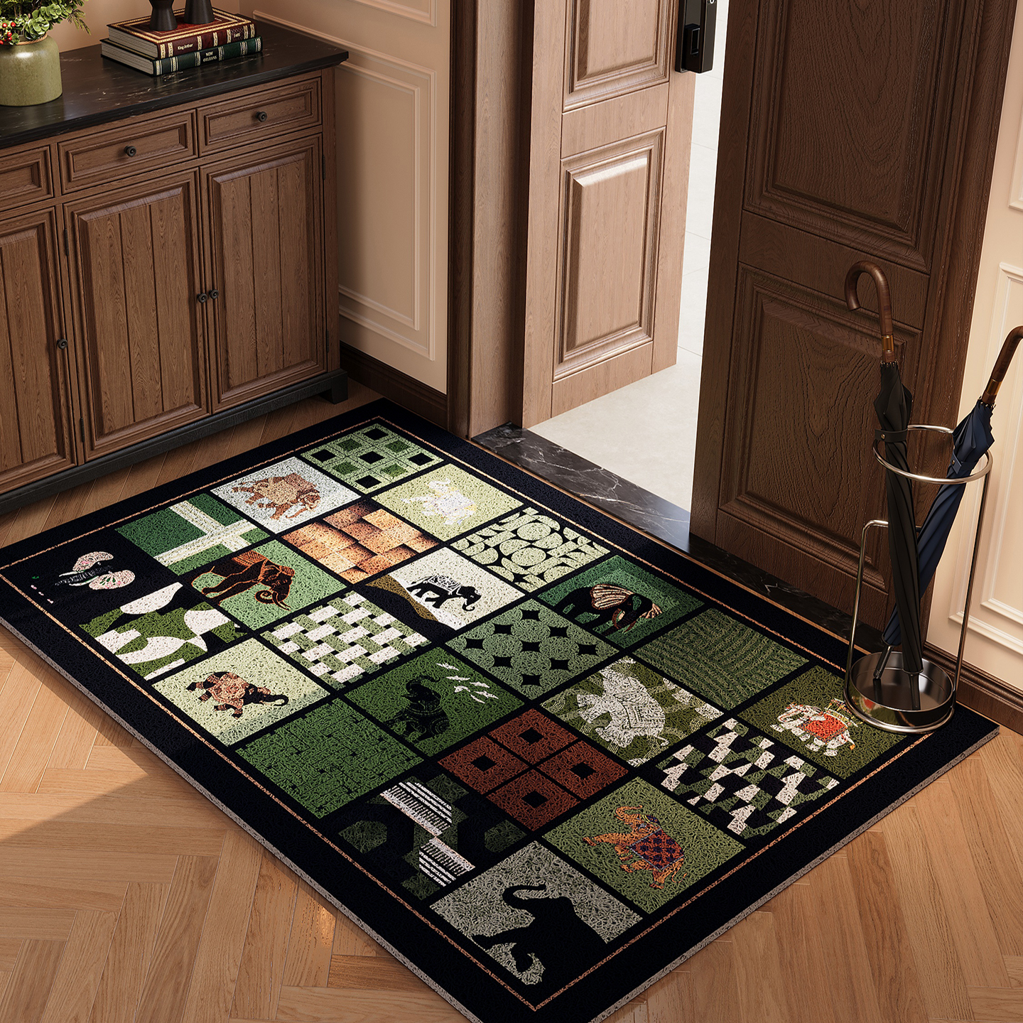 入户门地垫室外门口进门地毯复古