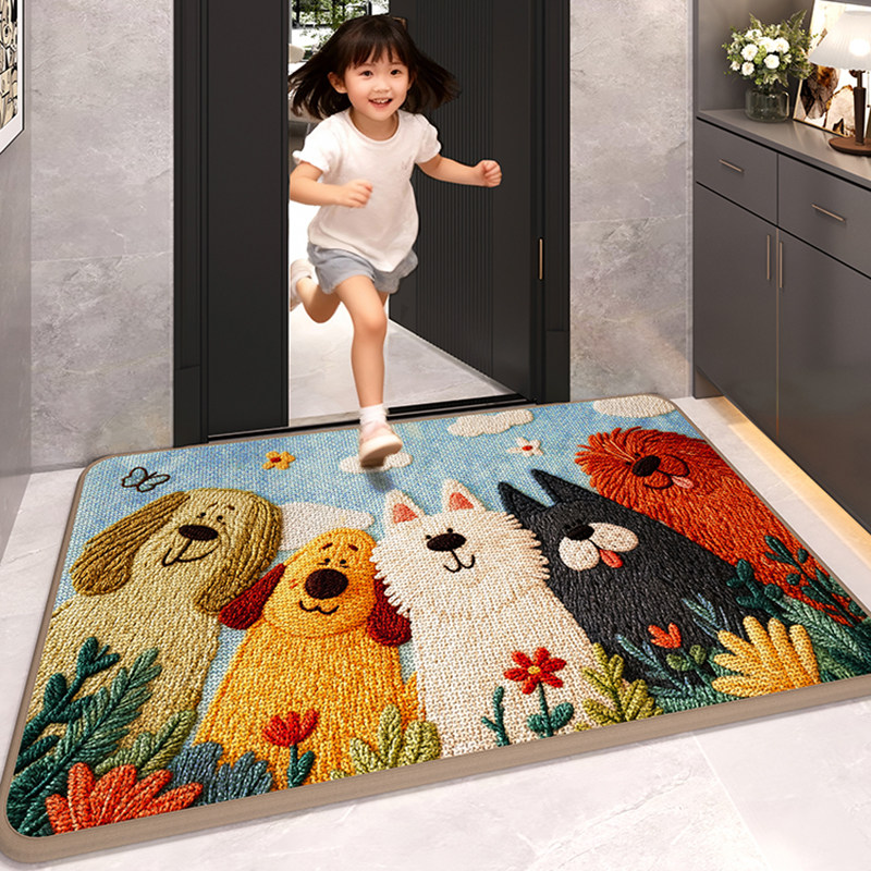 卡通入户门仿亚麻编织地垫门口耐磨脚垫进门家用蹭土地毯玄关门垫,居家布艺,入户地垫,淘宝优惠券,粉丝福利购,淘宝优惠卷