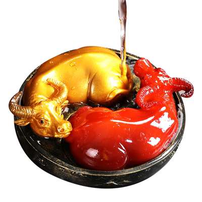 曙辰变色茶宠牛转乾坤摆件