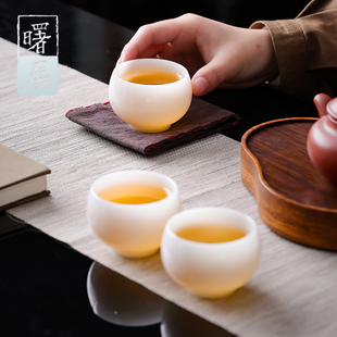 璞玉瓷茶杯主人杯陶瓷单杯茶盏家用品茗杯喝茶杯套装高档茶具待客