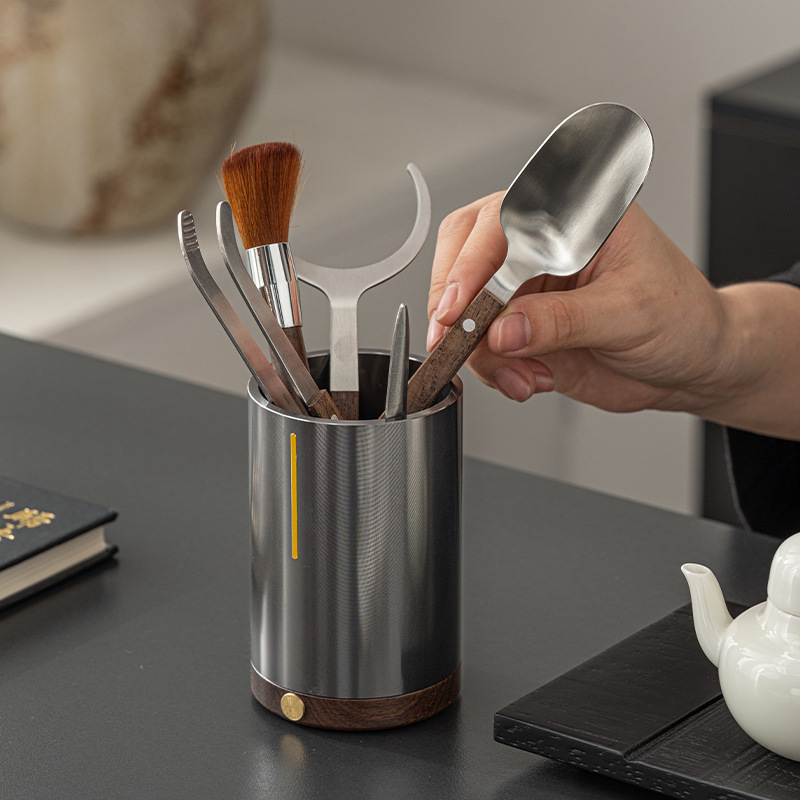 黑檀木茶道六君子套装泡茶专用