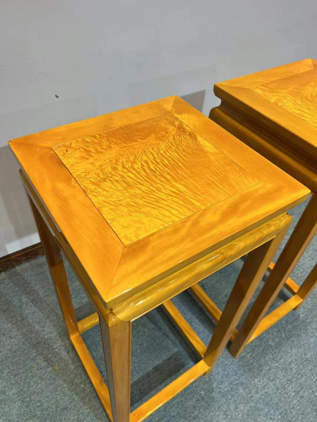 金丝楠木花架摆件大叶楠榫卯结构花几家具工艺礼品家居饰品架子