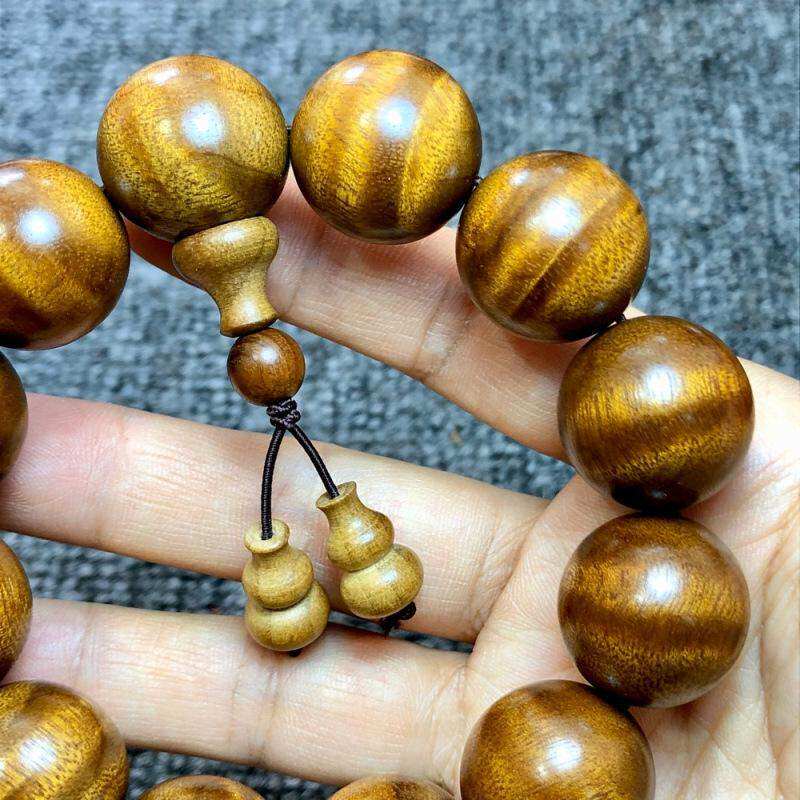 金丝楠木小叶桢楠原木阴沉木乌木实木手串佛珠红木龙胆108mm定制