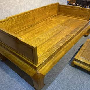 正宗名贵实木四川金丝楠小叶桢楠虎皮纹罗汉床楠木实木素面罗汉床