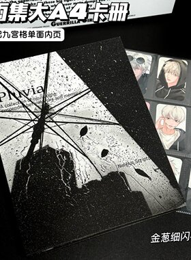 听雨集卡册大A4活页九宫格治愈系满天星超硬外壳追星小卡收纳册