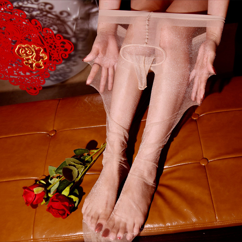 大码珠光丝袜男j套超薄长