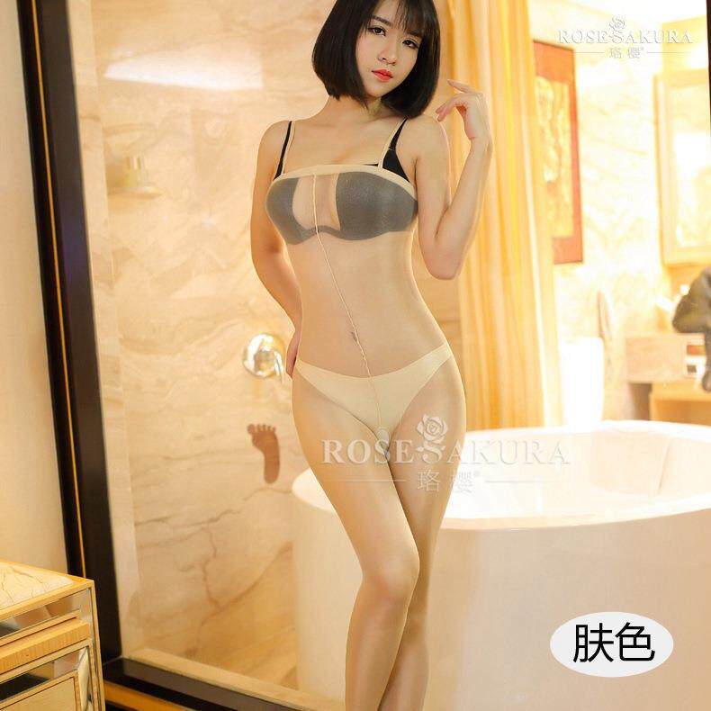珞樱 性感丝袜 连体衣 吊带连身袜 闪光珠光透明连裤袜0701