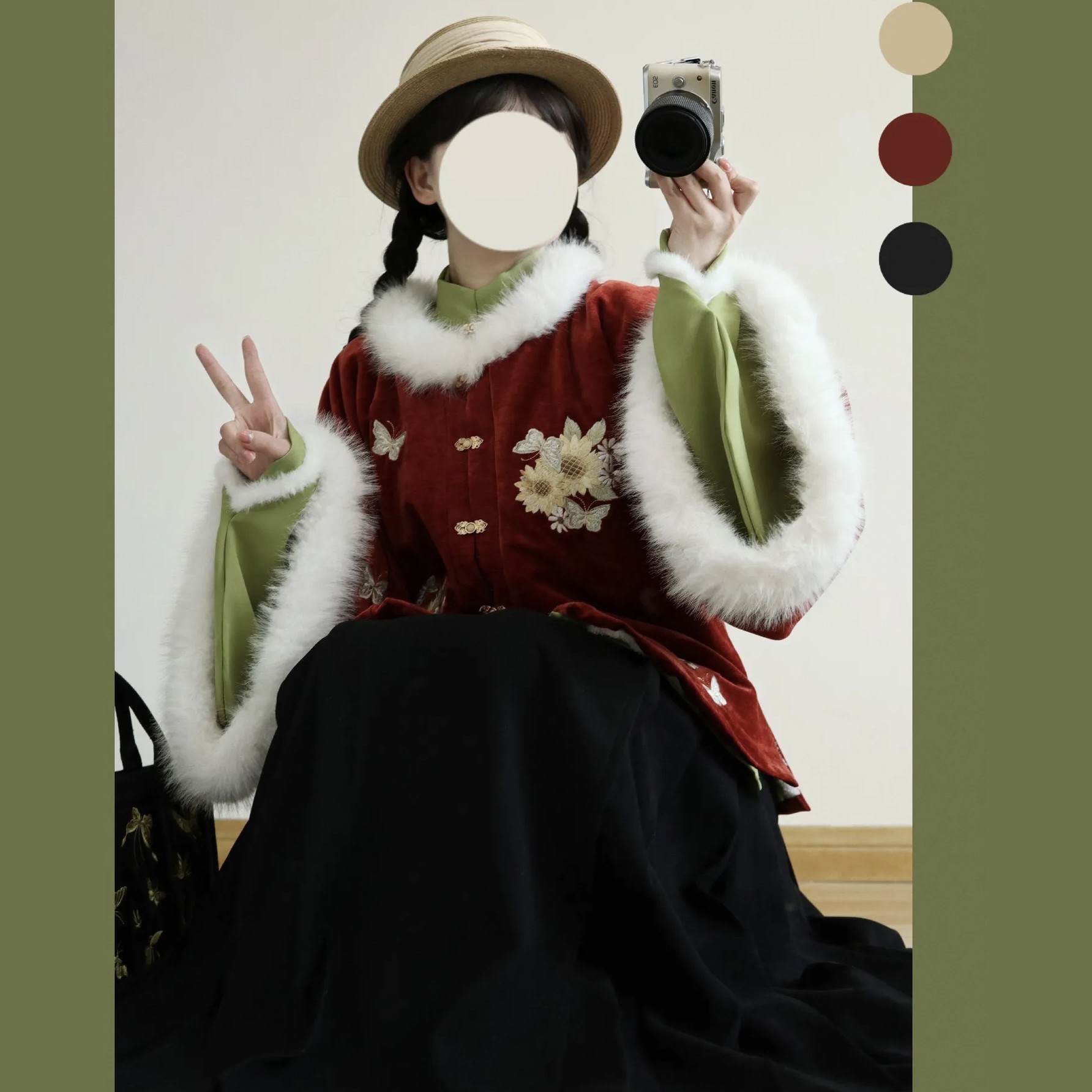 原创汉服女【瑞雪】明制加绒加厚雪尼尔圆领昭君袄日常套装冬季款,女装/女士精品,汉服套装,淘宝优惠券,粉丝福利购,淘宝优惠卷