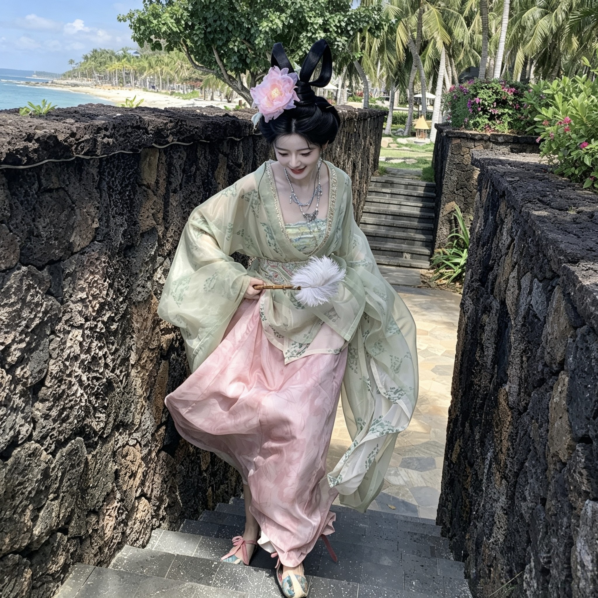原创汉服女【春棠】魏晋风南北朝一片式齐胸裙套装超仙气飘逸古装
