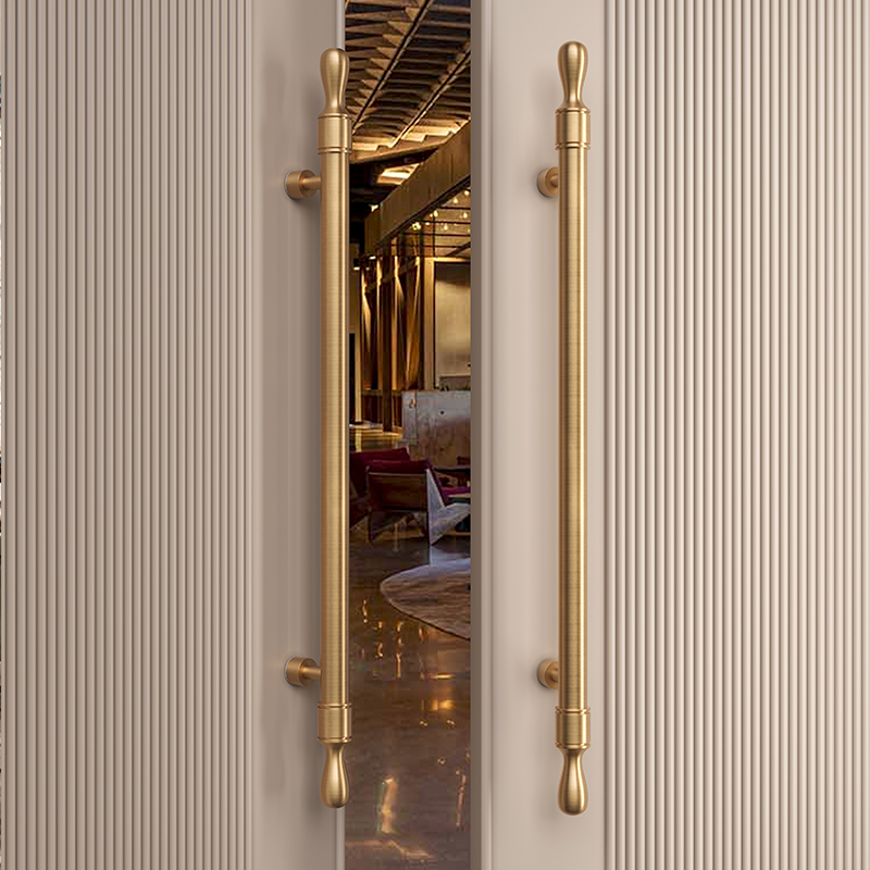 俊艺原创封釉防指纹实木大门拉手