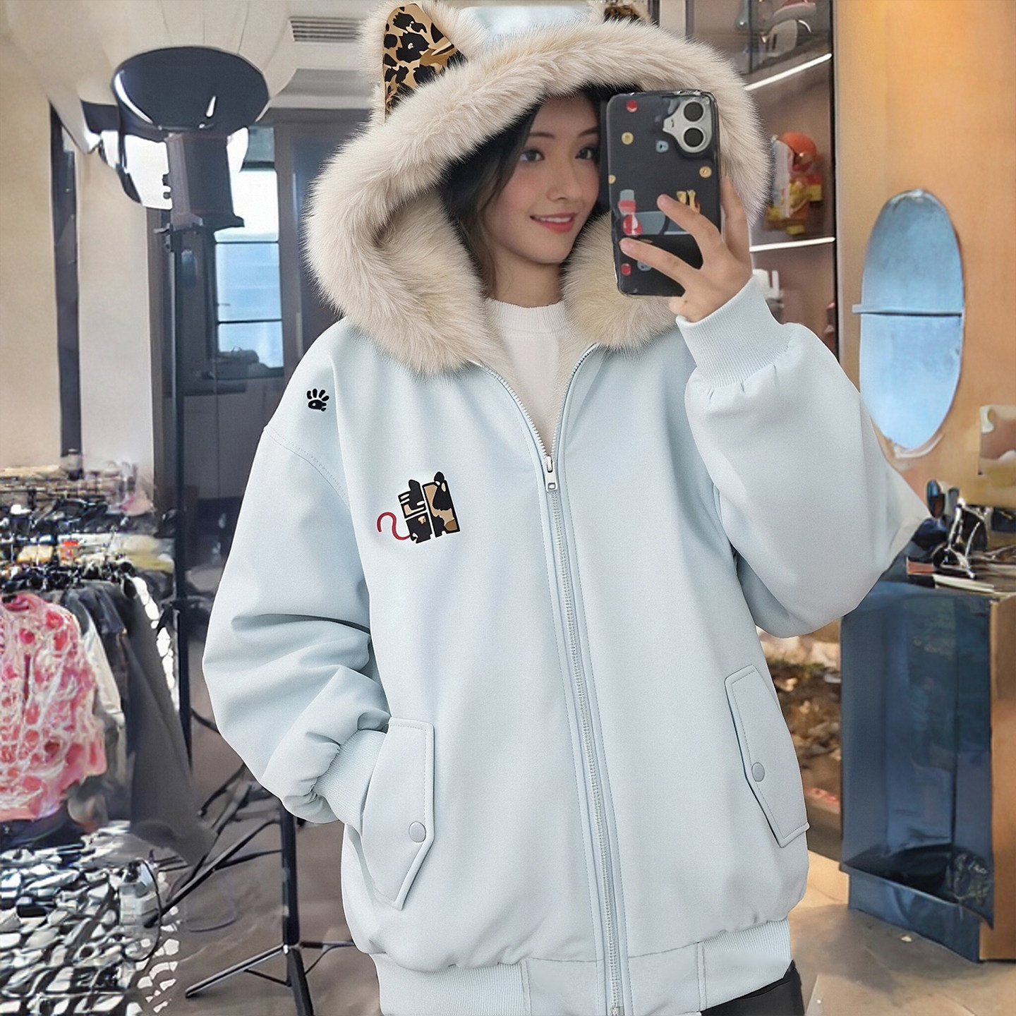 特大码胖mm美式穿搭座山雕毛领外套女冬季加厚韩版设计感保暖棉服,女装/女士精品,大码棉服,淘宝优惠券,粉丝福利购,淘宝优惠卷