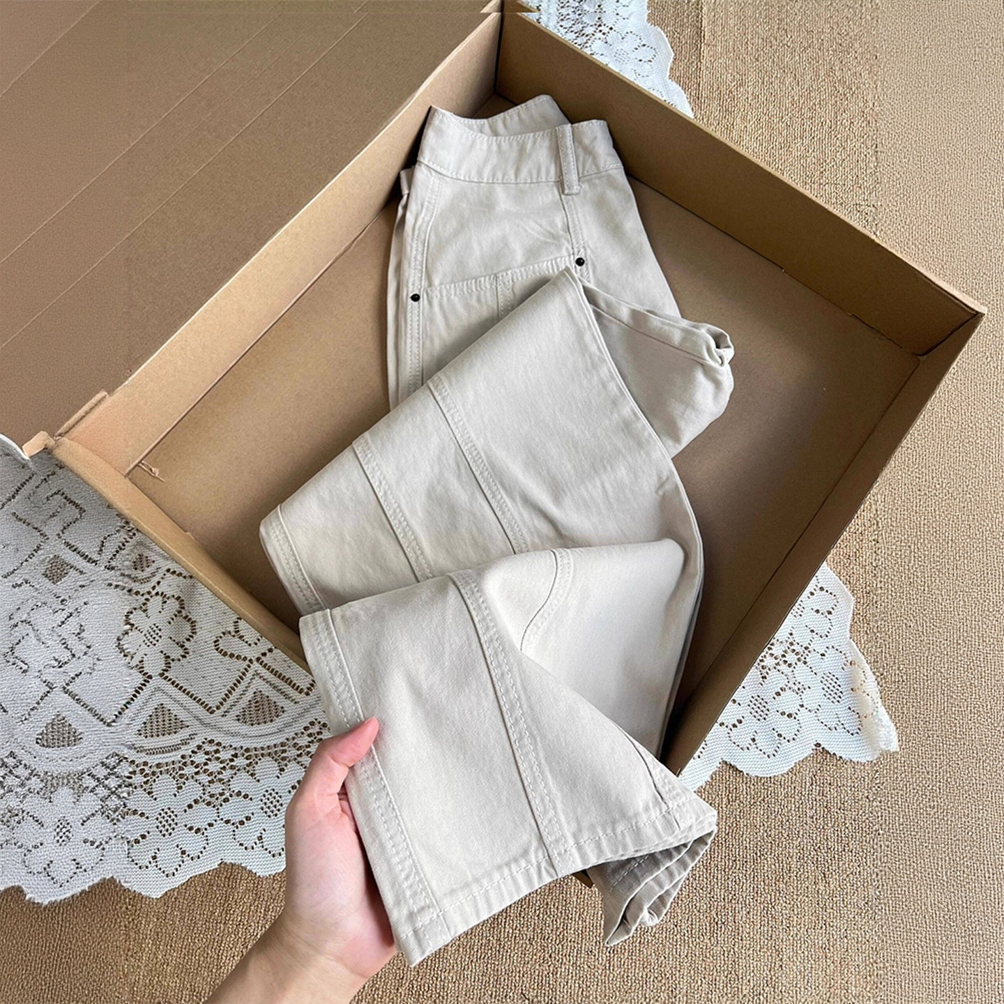 300斤大码女装美式高街工装牛仔裤女胖mm复古松弛感显瘦阔腿裤子,女装/女士精品,大码裤装,淘宝优惠券,粉丝福利购,淘宝优惠卷