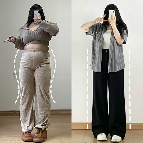300斤胖mm大码松弛感黑色裤子女