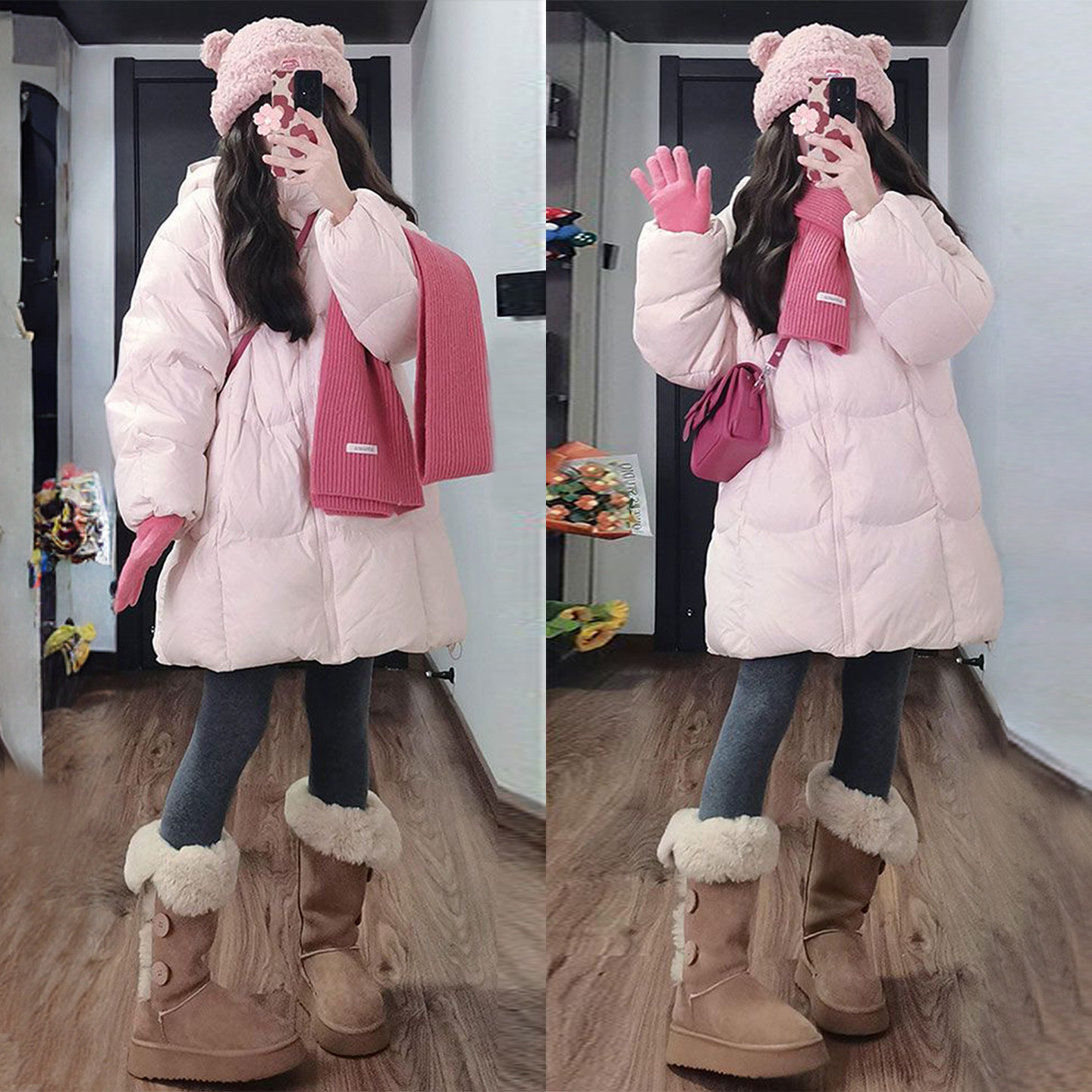 300斤特大码女装学院风粉色保暖棉服女胖mm小个子减龄连帽厚外套,女装/女士精品,大码棉服,淘宝优惠券,粉丝福利购,淘宝优惠卷