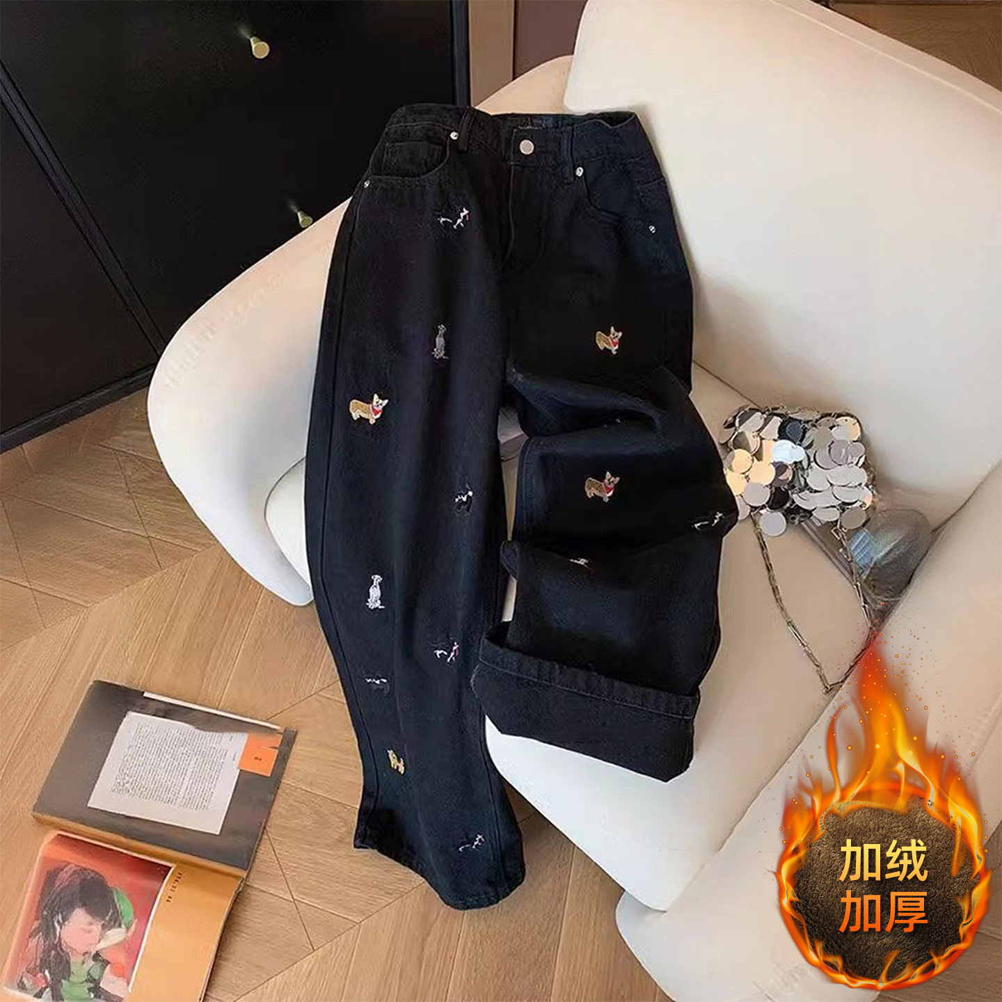 大码女装胖mm巨显瘦穿搭牛仔裤女