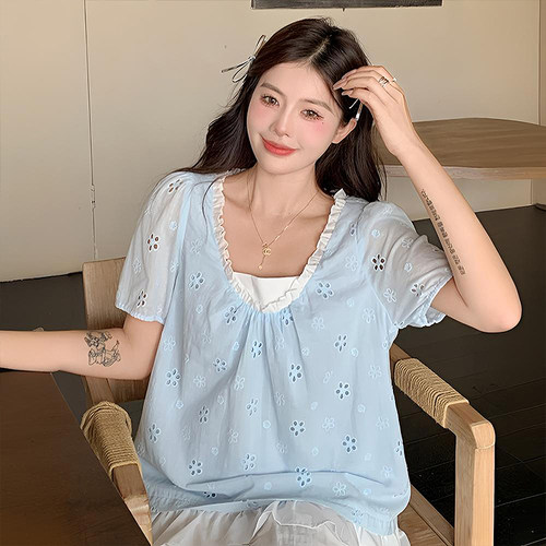 胖mm大码女装休闲百搭宽松t恤女