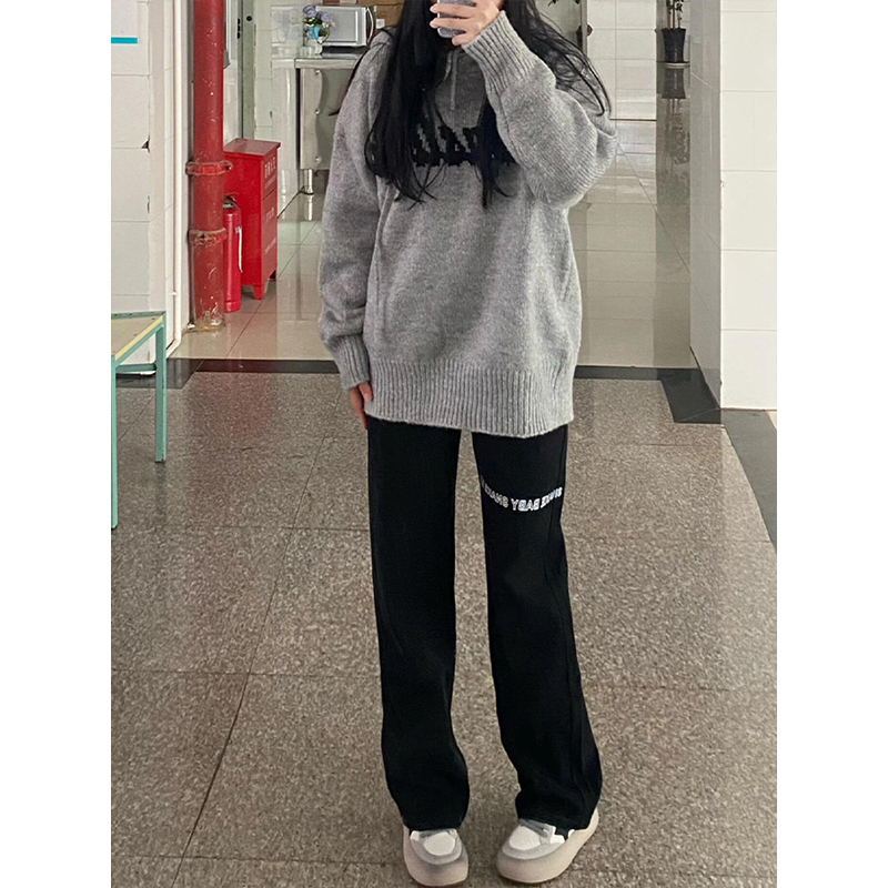 特大码美式ins设计感显瘦长裤女