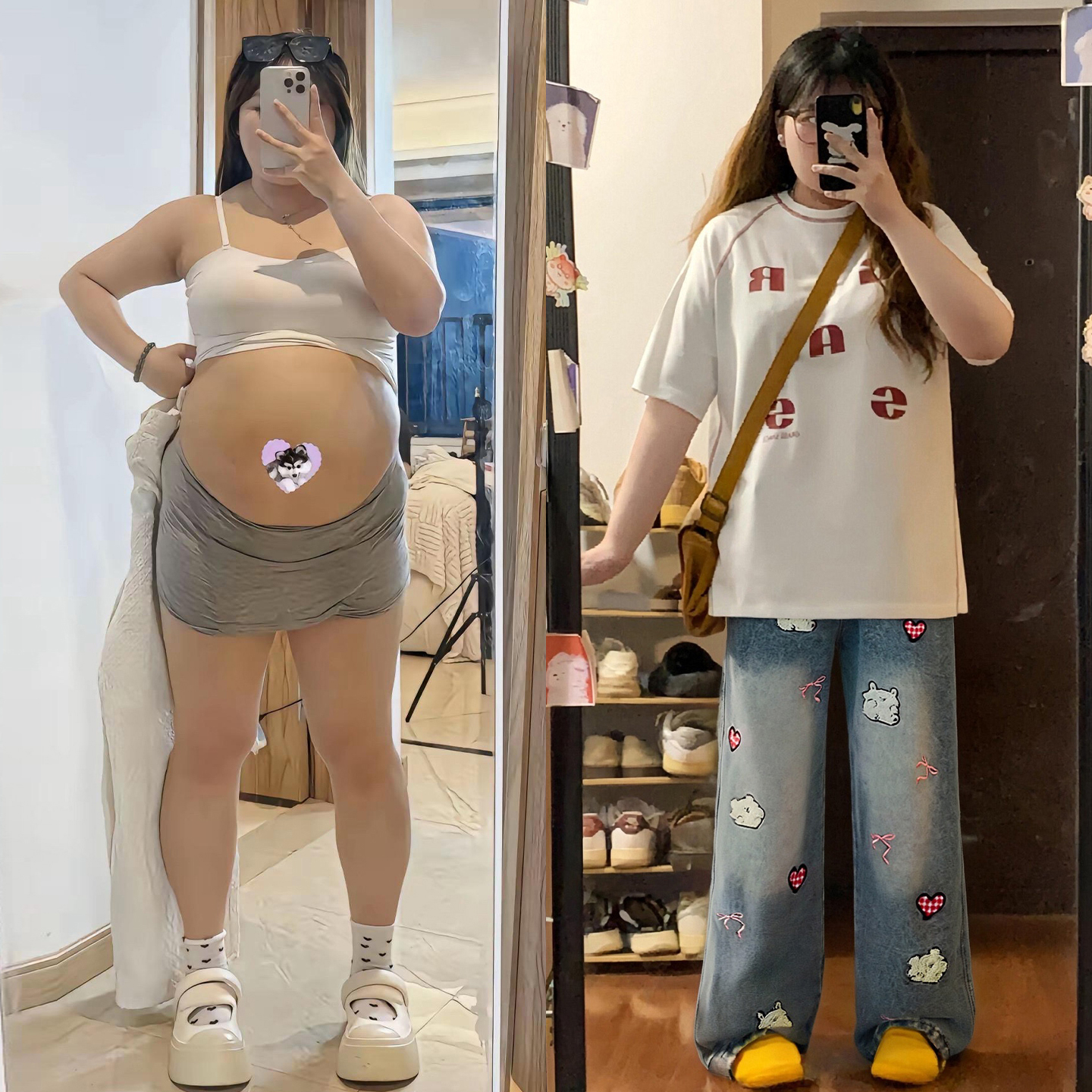 特大码女装复古美式高街牛仔裤女