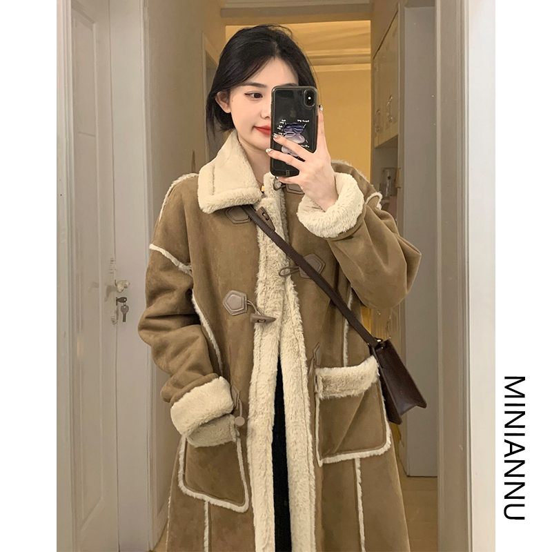 胖mm大码女装中长款加绒加厚棉服