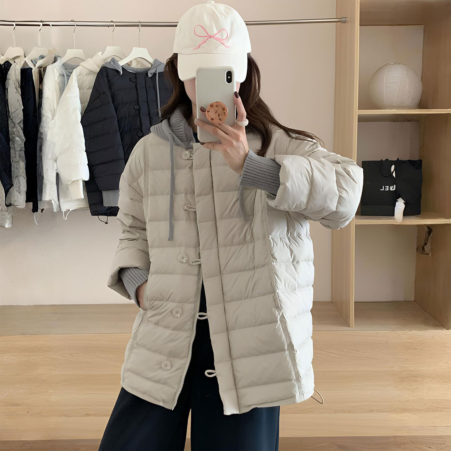 大码女装胖mm设计感时尚宽松棉衣