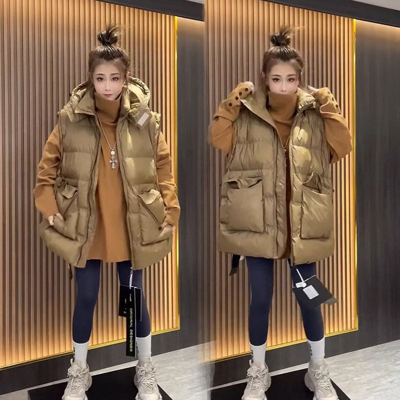 300斤大码韩版加厚无袖连帽马甲女胖mm宽松时尚洋气保暖棉服外套,女装/女士精品,大码棉服,淘宝优惠券,粉丝福利购,淘宝优惠卷