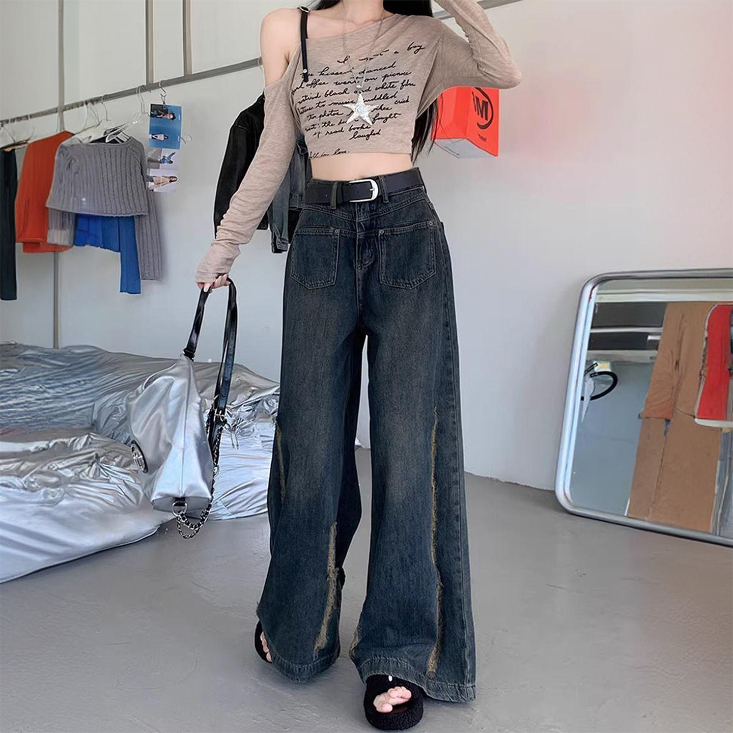 300斤特大码垂感百搭水洗裤子女