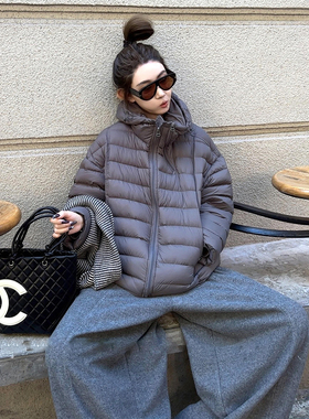 300斤大码女装美式复古灰色加厚棉服女胖mm休闲百搭保暖排骨外套