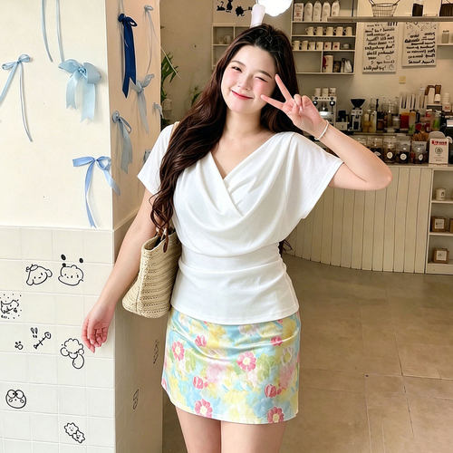 300斤特大码胖mm时尚减龄短袖女