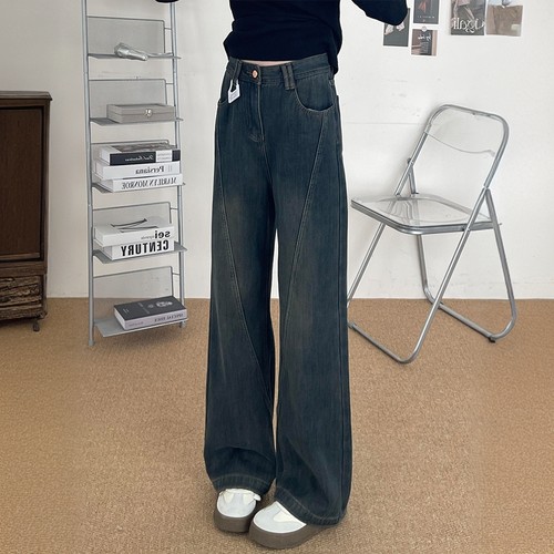 特大码女装梨型遮胯遮肉牛仔裤女