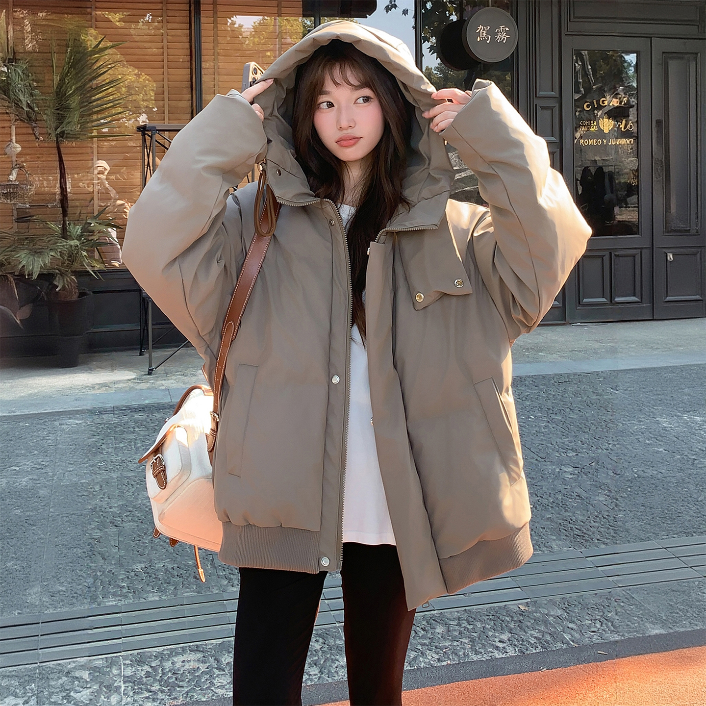 300斤大码女装减龄百搭连帽棉衣