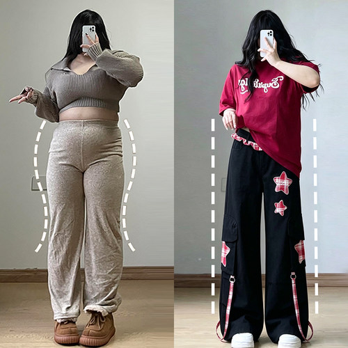 胖mm特大码女装梨型遮肉阔腿裤子