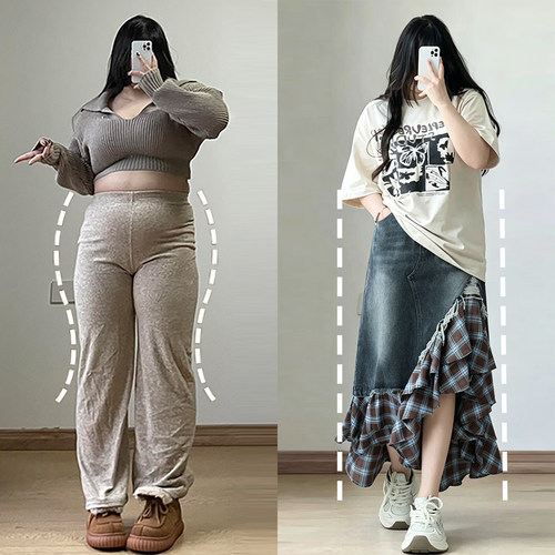 大码女装韩系穿搭宽松显瘦裙子女