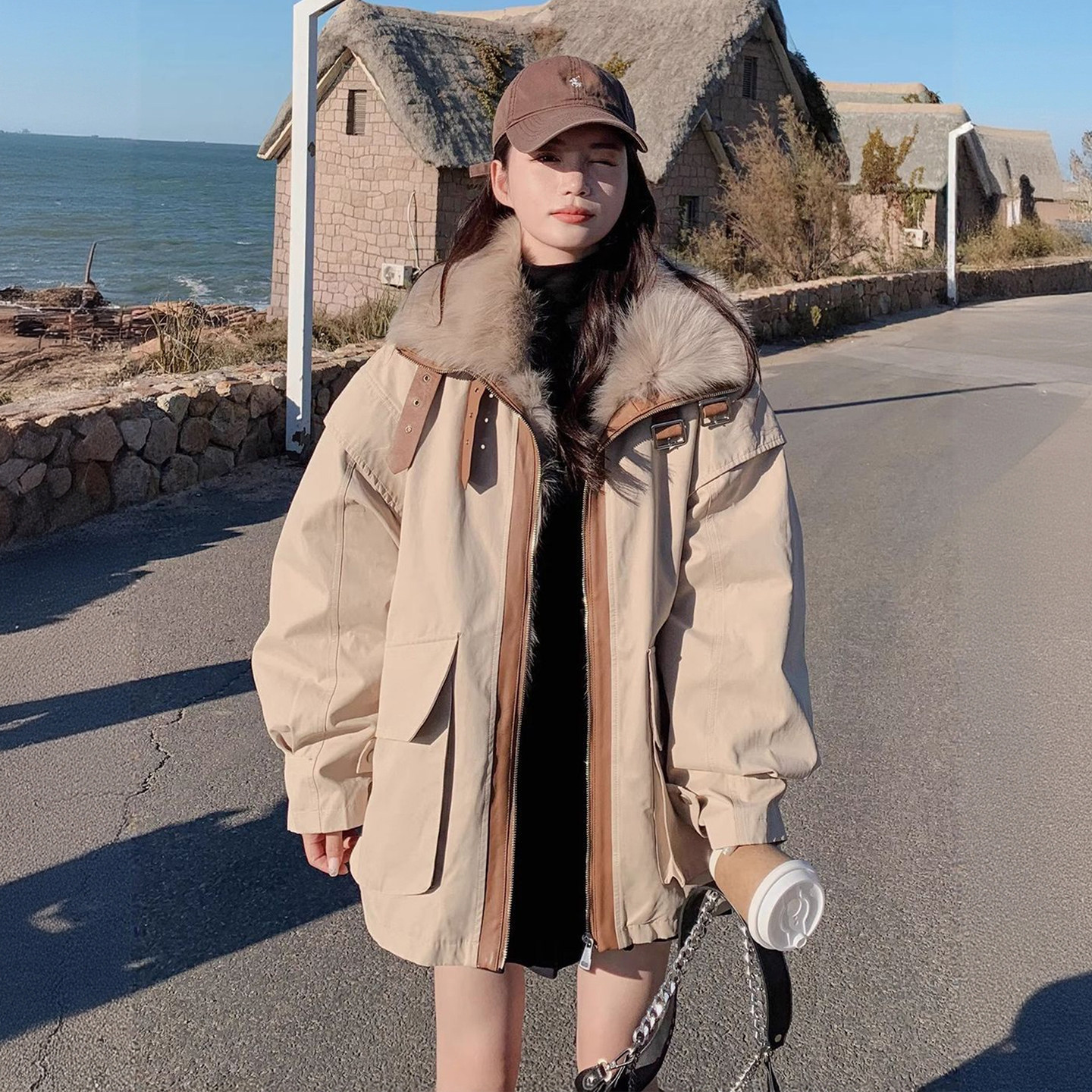 300斤大码女装学院风休闲加厚棉服女胖mm保暖ins韩版宽松百搭外套,女装/女士精品,大码棉服,淘宝优惠券,粉丝福利购,淘宝优惠卷