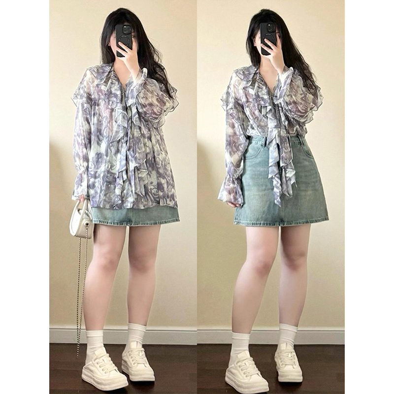 300斤大码女装复古牛仔半身裙女夏季胖mm梨形身材百搭显瘦A字短裙