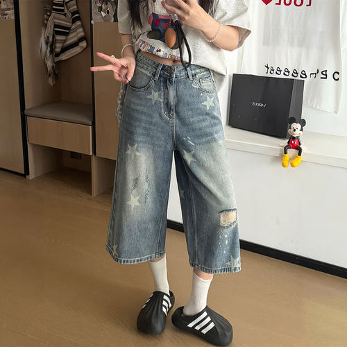 大码巨好看女装胖mm慵懒风裤子女