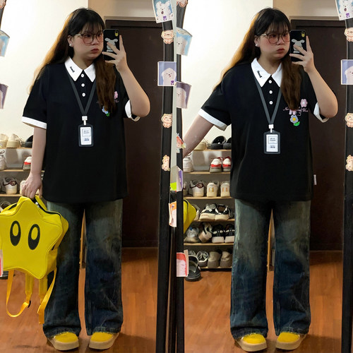 特大码女装设计感小众百搭POLO衫