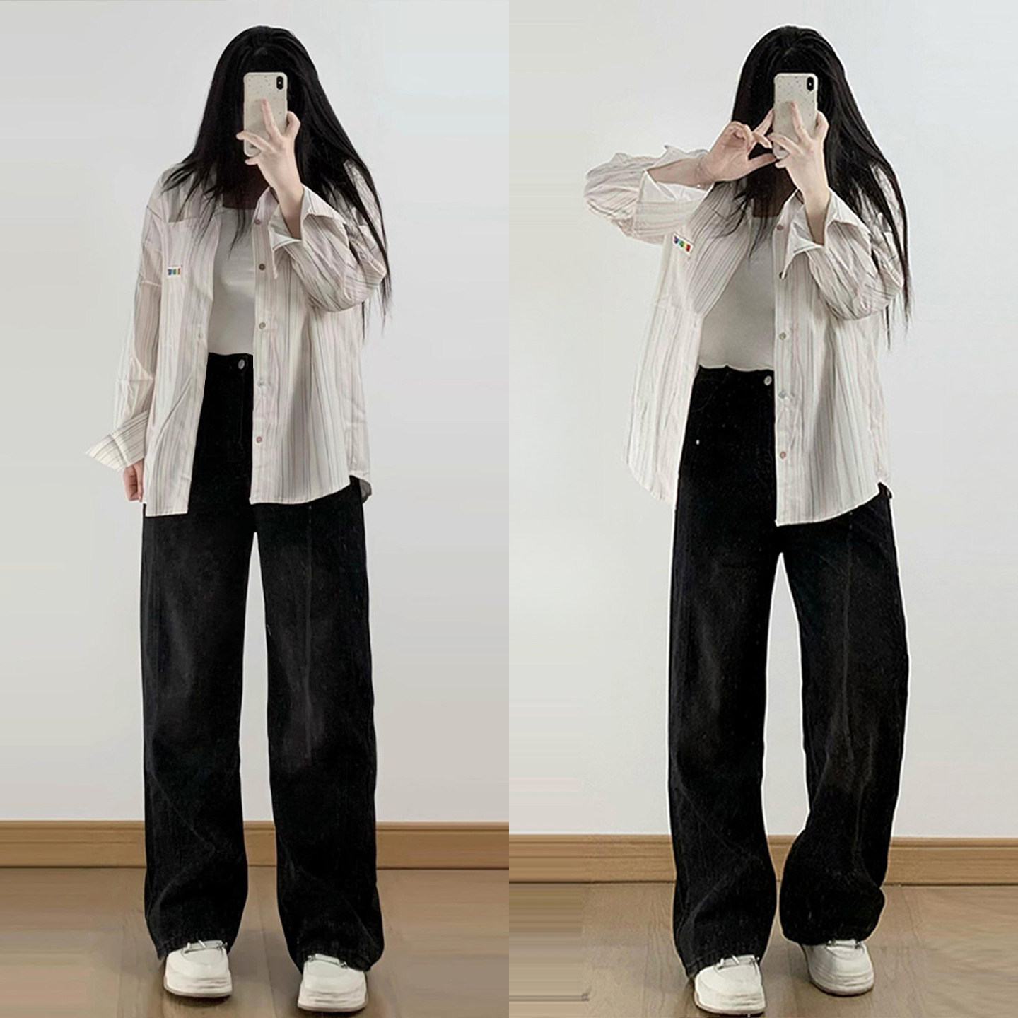 300斤大码女装复古黑色牛仔裤女秋冬胖mm宽松bf慵懒风阔腿长裤子,女装/女士精品,大码裤装,淘宝优惠券,粉丝福利购,淘宝优惠卷