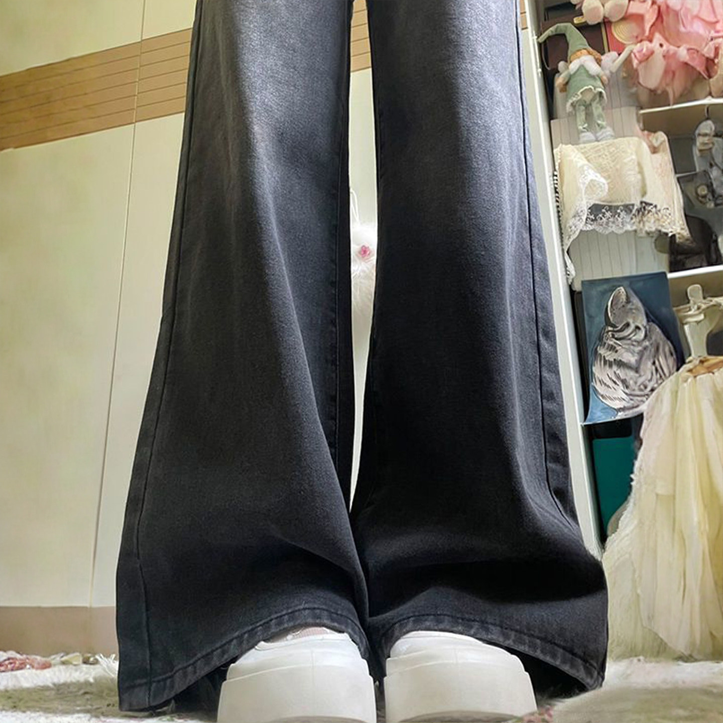 大码女装胖mm宽松显瘦牛仔裤女春季复古做旧设计感学生直筒长裤子,女装/女士精品,大码裤装,淘宝优惠券,粉丝福利购,淘宝优惠卷