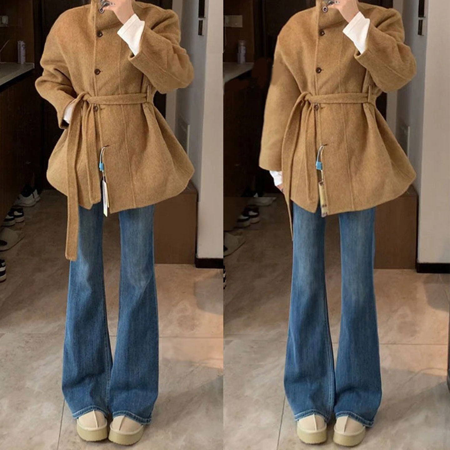 特大码胖mm高级感韩系穿搭牛仔裤女蓝色高腰修身显瘦弹力喇叭裤子,女装/女士精品,大码裤装,淘宝优惠券,粉丝福利购,淘宝优惠卷