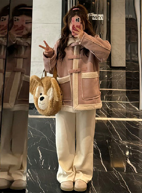 特大码甜美风ins宽松时髦棉服女