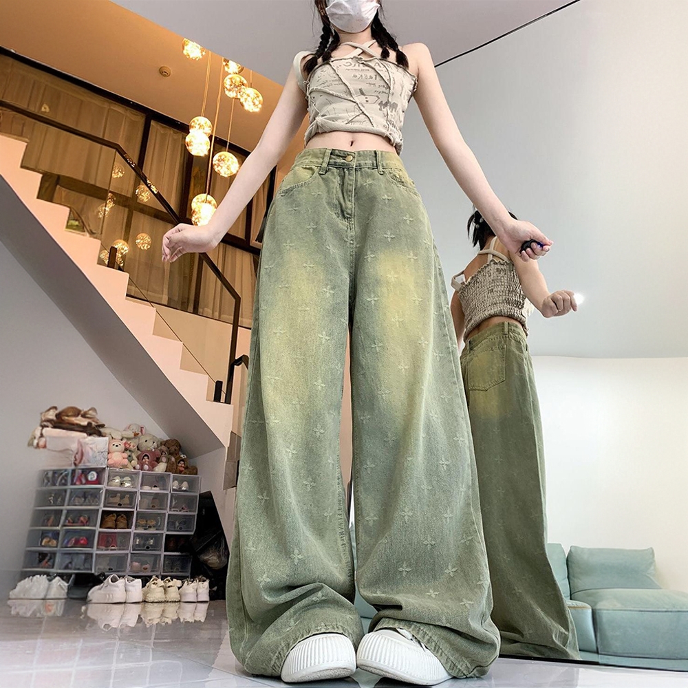 特大码女装美式甜酷风牛仔裤女裤