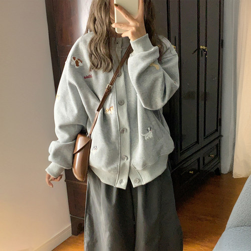 300斤大码女装卡通刺绣长袖卫衣