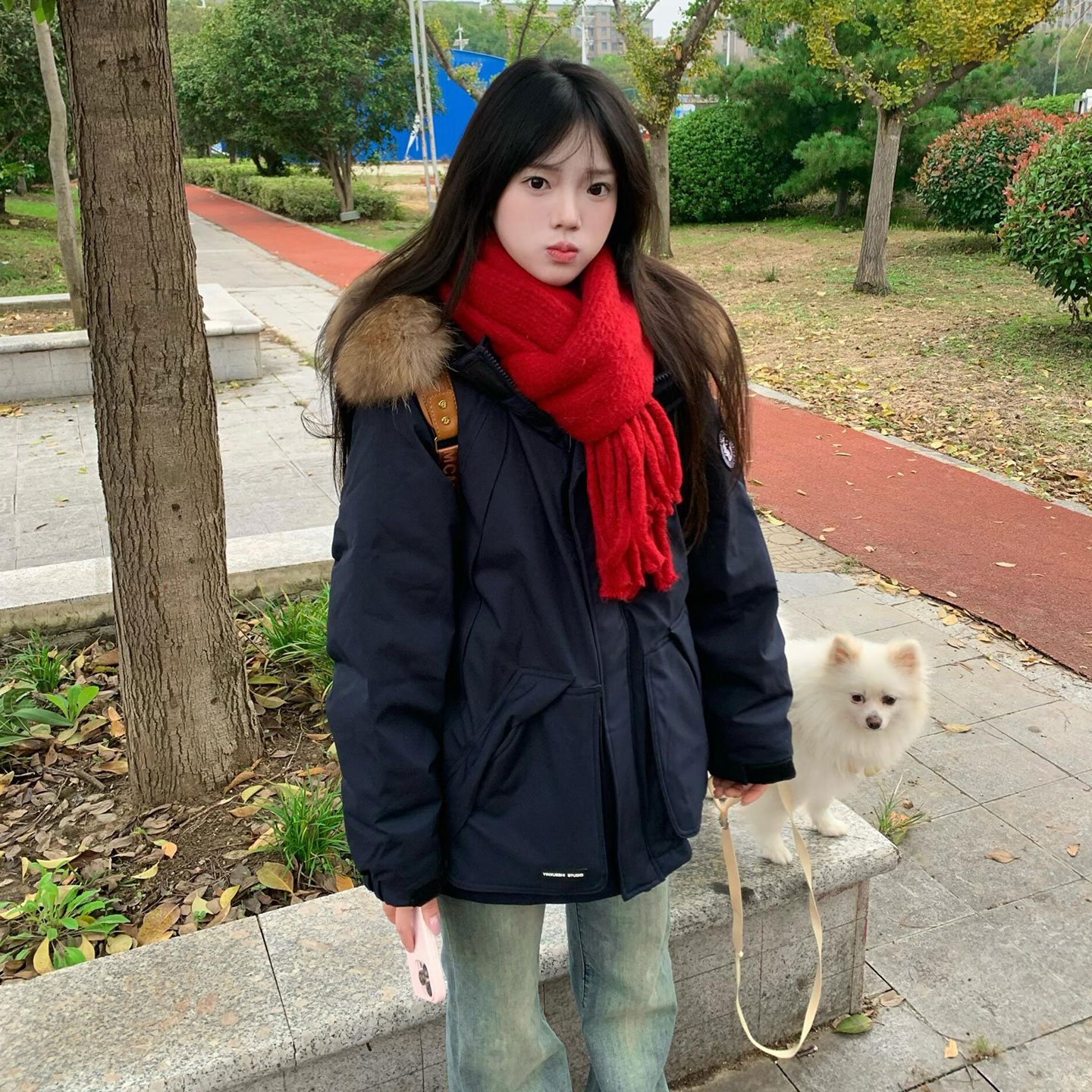 特大码女装休闲学院风ins棉衣女