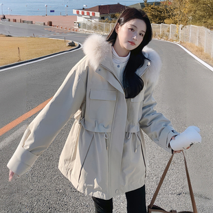 羽绒棉服宽松保暖连帽派克服 厚外套女2025新款 大码 胖mm超好看冬装