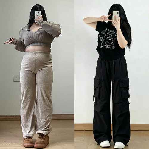 胖mm大码女装慵懒风百搭休闲裤女