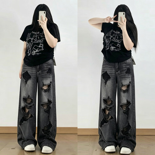 胖mm特大码女装百搭宽松阔腿裤女