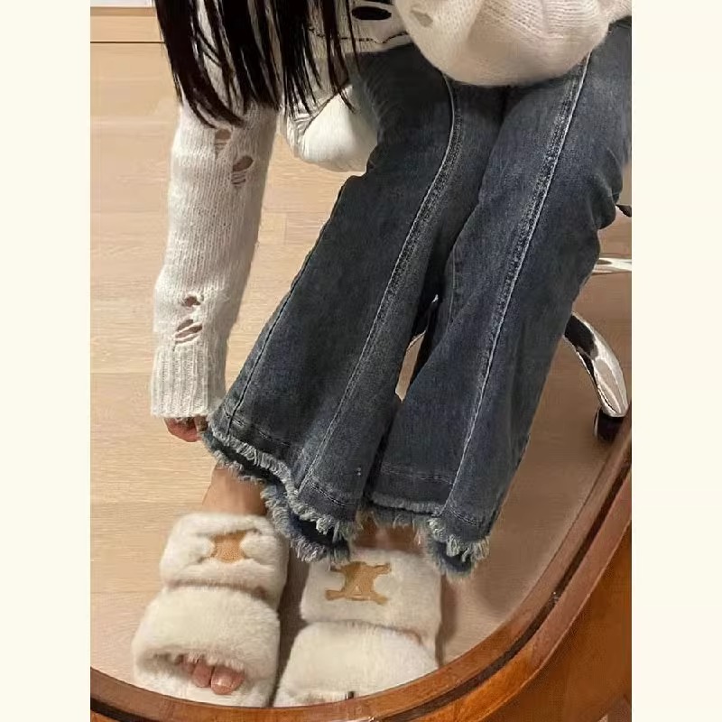 特大码美式高街vibe蓝色微喇长裤