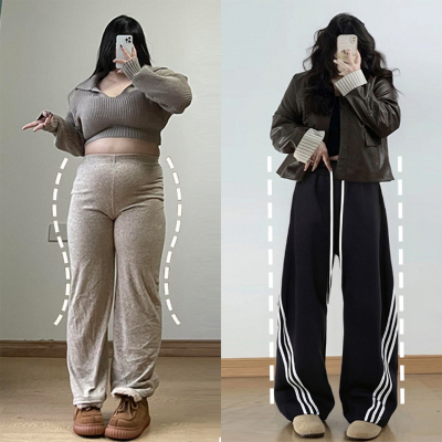 大码女装学生简约百搭运动长裤子