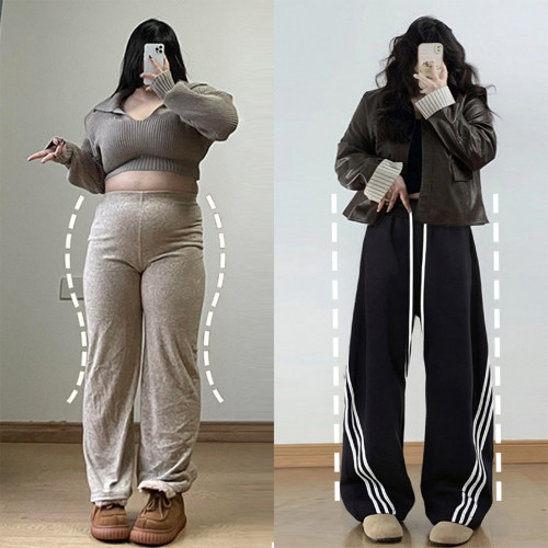 大码女装学生简约百搭运动长裤子