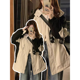 连帽学院风加厚棉服女秋冬显瘦学生夹棉夹克外套 韩版 胖mm大码 女装